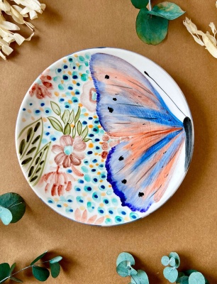 Design Tile Plate Butterfly
