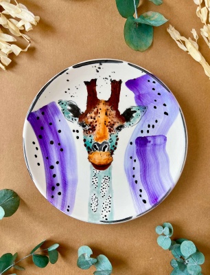 Özel Tasarım Çin Tabak Zürafa