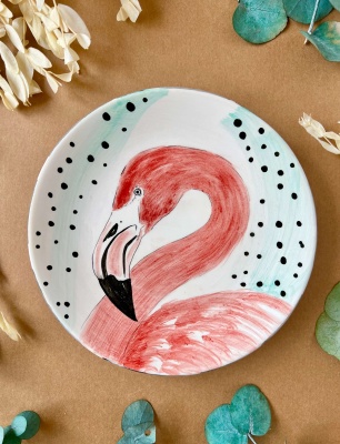 Design Tile Plate Flamingo