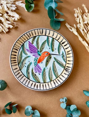 Design Tile Plate Hummingbird