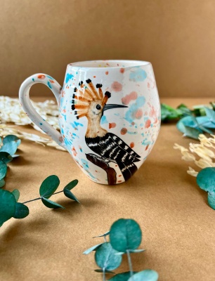 Özel Tasarım Çini Mug İbibik Kuşu