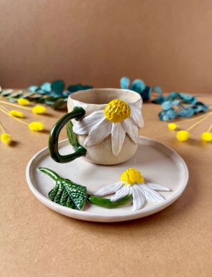 Büyük Papatya Kahve Mug Set