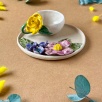 Turkish Coffee Cup Set with Yellow Flowers