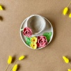Turkish Coffee Cup Set with Pink Flower