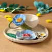 Turkish Coffee Cup with Blue Flower