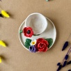 Turkish Coffee Set with Red Flowers