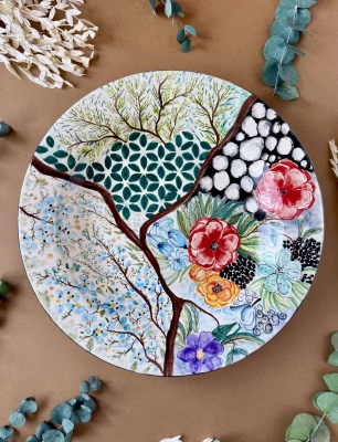 Özel Tasarım Çini Büyük Tabak