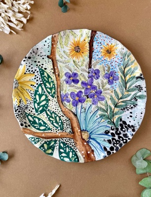 Özel Tasarım Çini Orta Boy Tabak