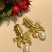 Handmade Design Brass Lobster Pearl Earrings