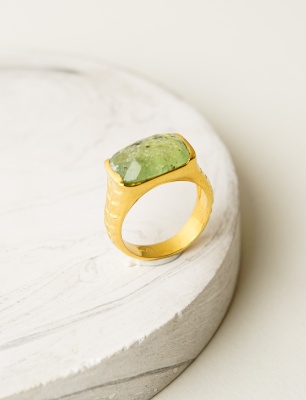 Yeşil Kyanit Taşlı Gümüş Yüzük