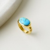 Turkuaz Taşlı Gümüş Yüzük