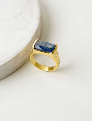 Kyanit Taşlı Gümüş Yüzük