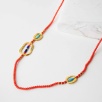 Silver Necklace with Coral Stones