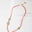 Silver Necklace with Coral Stones