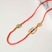Silver Necklace with Coral Stones