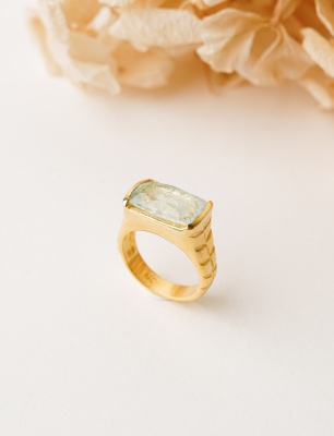 Silver Ring with Aquamarine Stone