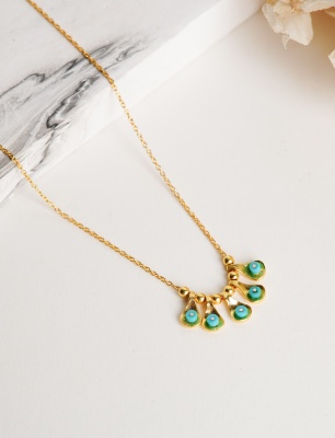 Turkuaz Taşlı Gümüş Kolye