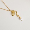 Silver Necklace with Snake Design Pearl