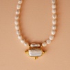 Brass Necklace with Pearls
