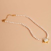 Brass Necklace with Pearls