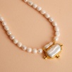 Brass Necklace with Pearls