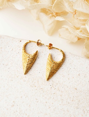 Mızrak Ucu Tasarım Gümüş Küpe