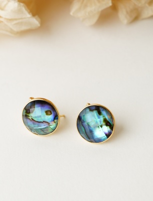 Okyanus Sedefi Gümüş Küpe