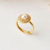 Silver Ring with Zircon and Pearl