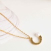 Silver Necklace New Moon and Pearl