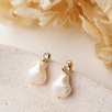Silver Earrings with Baroque Pearl