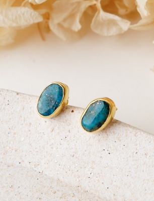 Silver Earrings with Feiruz Stone