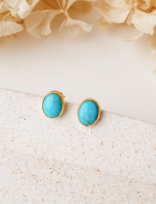 Silver Earrings with Turquoise Stone