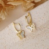 Silver Earrings with Mother of Pearl Butterfly