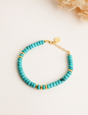 Turkuaz Taşlı Gümüş Bileklik