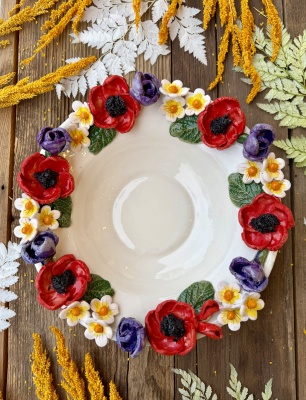 Gelincik Çiçekli Büyük Kase