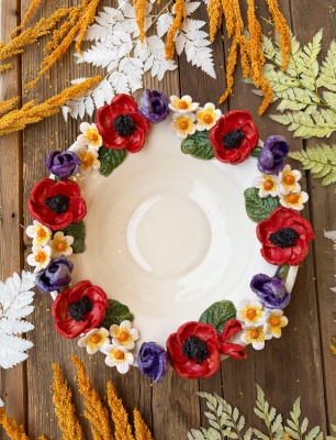 Gelincik Çiçekli Büyük Kase