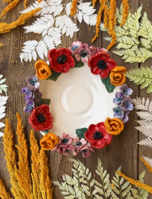 Gelincik Çiçekli Orta Boy Kase