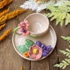 Turkish Coffee Cup Set with Pink Flowers