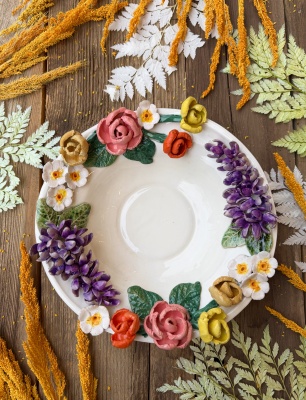 Big Bowl with Flower Garden