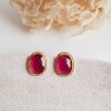 Silver Earrings with Ruby Stone
