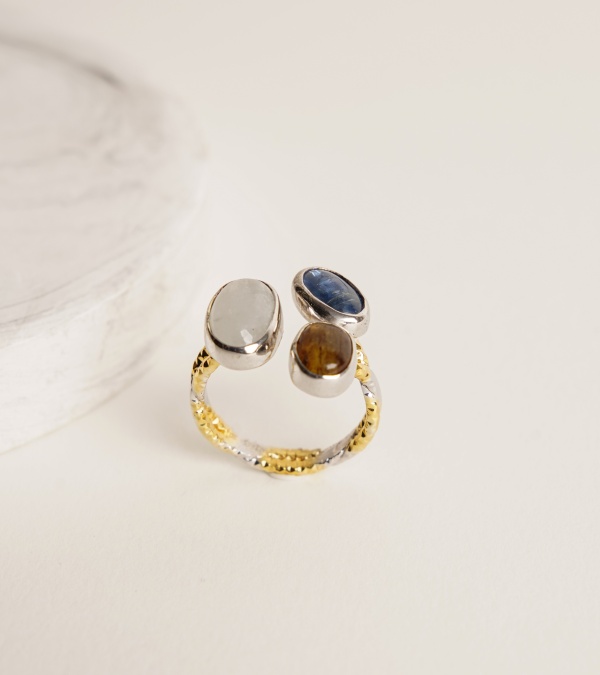 Kyanit, Turmalin ve Aytaşlı Gümüş Yüzük