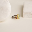 Silver Ring with Green Kyanite and Ruby