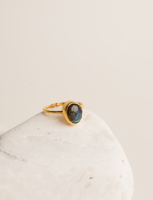 Silver Ring with Labradorite Stone