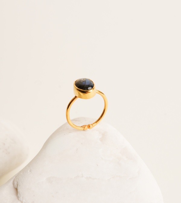 Labradorit Taşlı Gümüş Yüzük