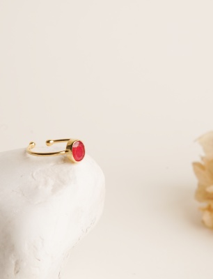 Yakut Taşlı Gümüş Yüzük