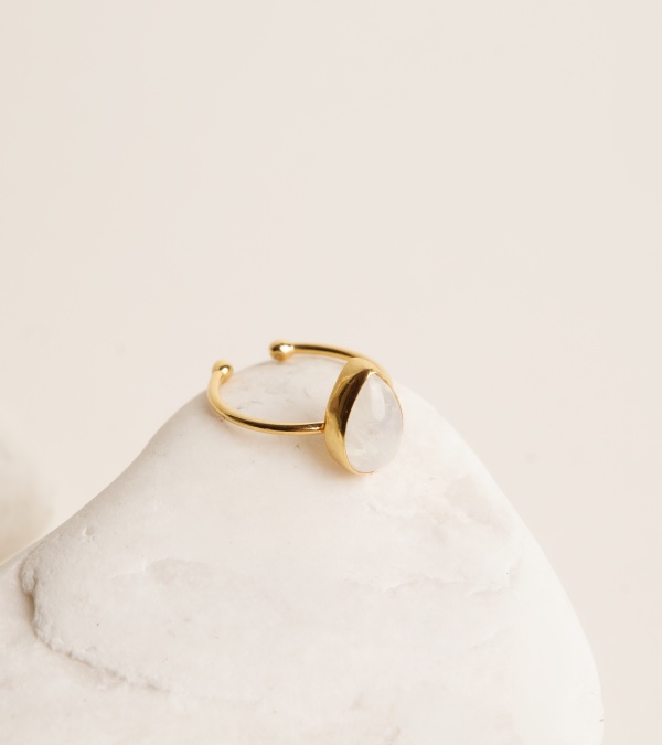 Ay Taşı Gümüş Yüzük