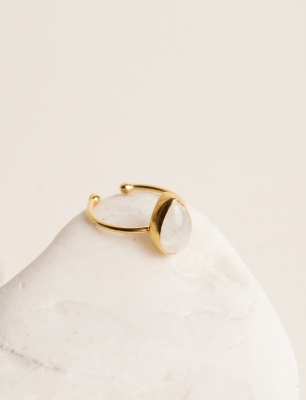 Ay Taşı Gümüş Yüzük