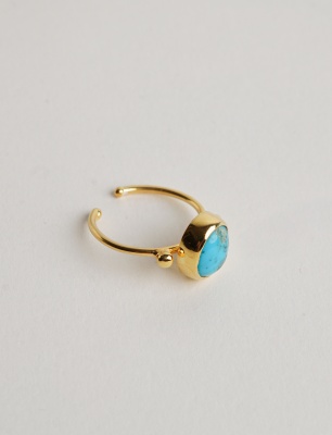 Turkuaz Taşlı Gümüş Yüzük