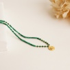 Silver Necklace with Malachite Stone