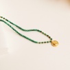 Silver Necklace with Malachite Stone